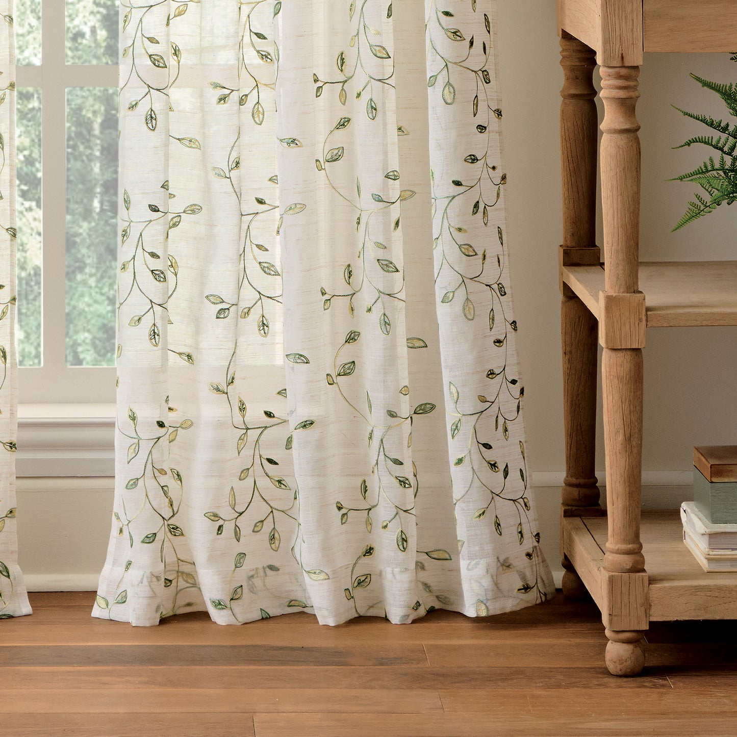 Martha Stewart Durham Embroidery Curtain Panel Set