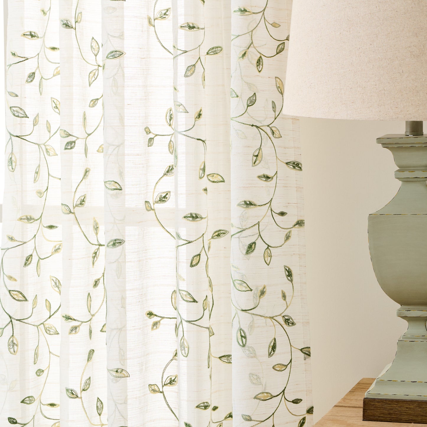 Martha Stewart Durham Embroidery Curtain Panel Set