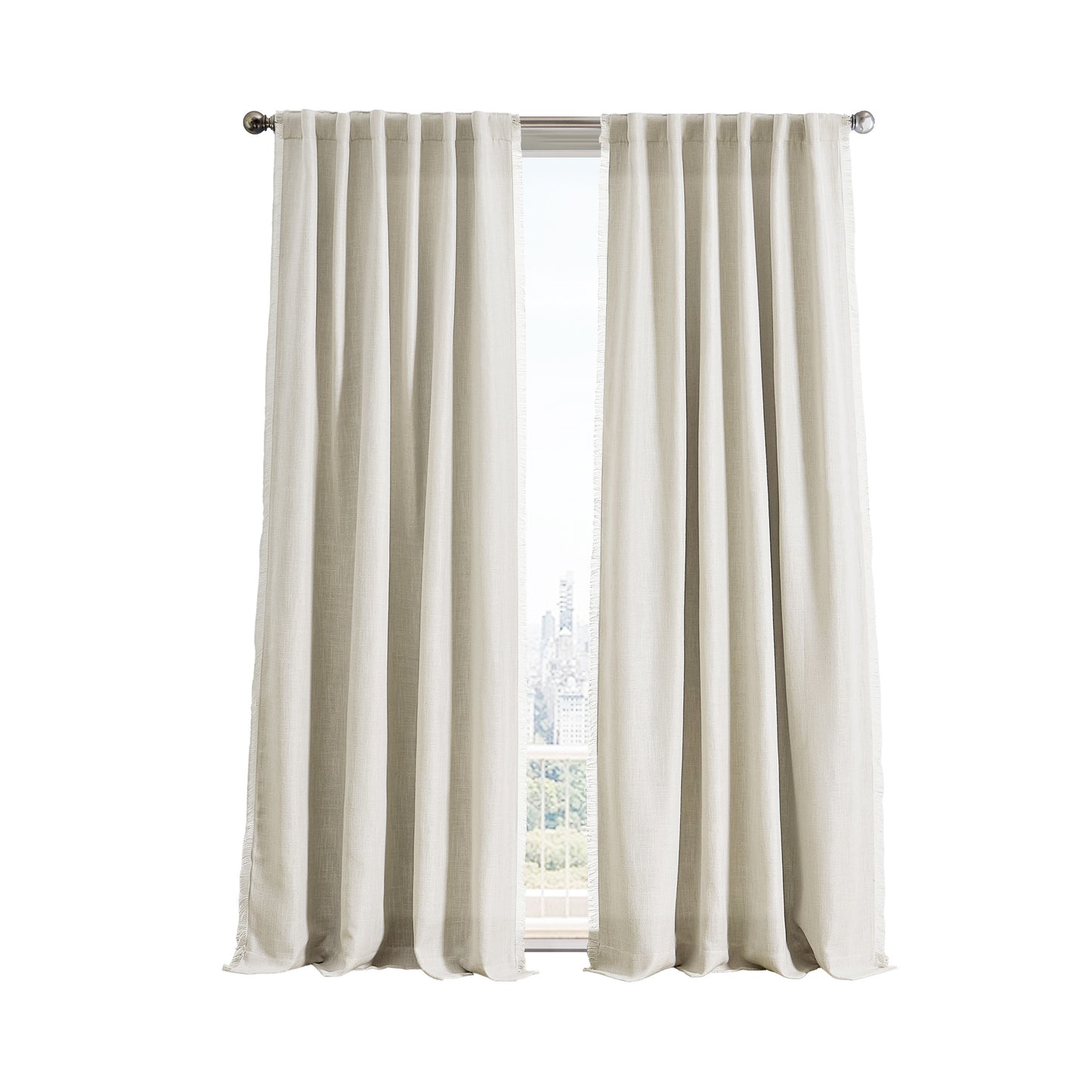 DKNY Avery Frayed Edge Curtain Panel Pair