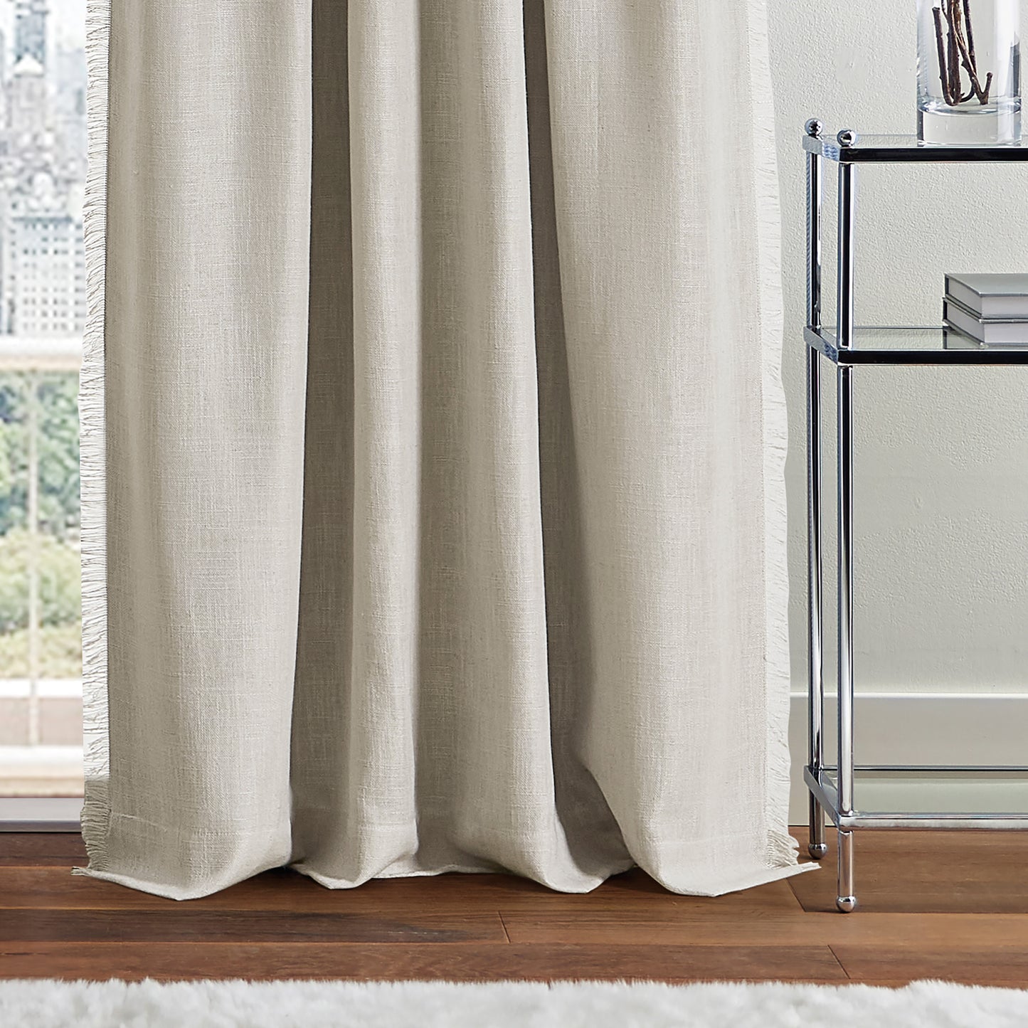DKNY Avery Frayed Edge Curtain Panel Pair