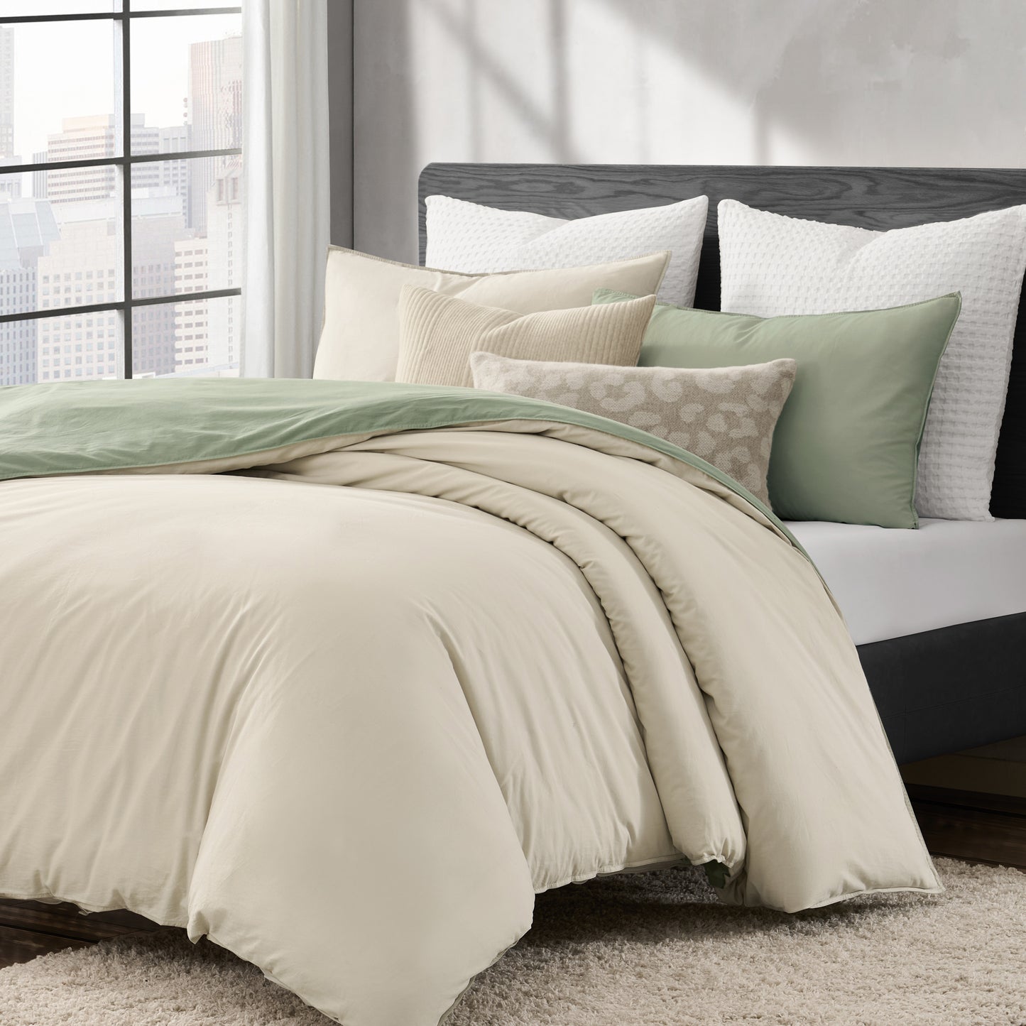 DKNY Reversible Vintage Washed Cotton Duvet Set