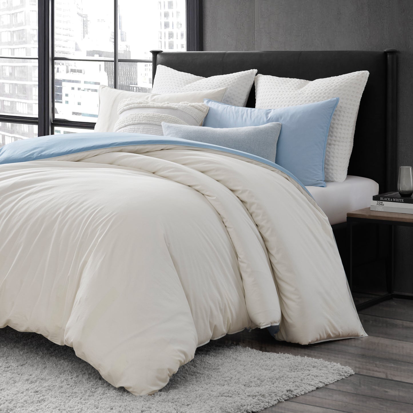DKNY Reversible Vintage Washed Cotton Duvet Set