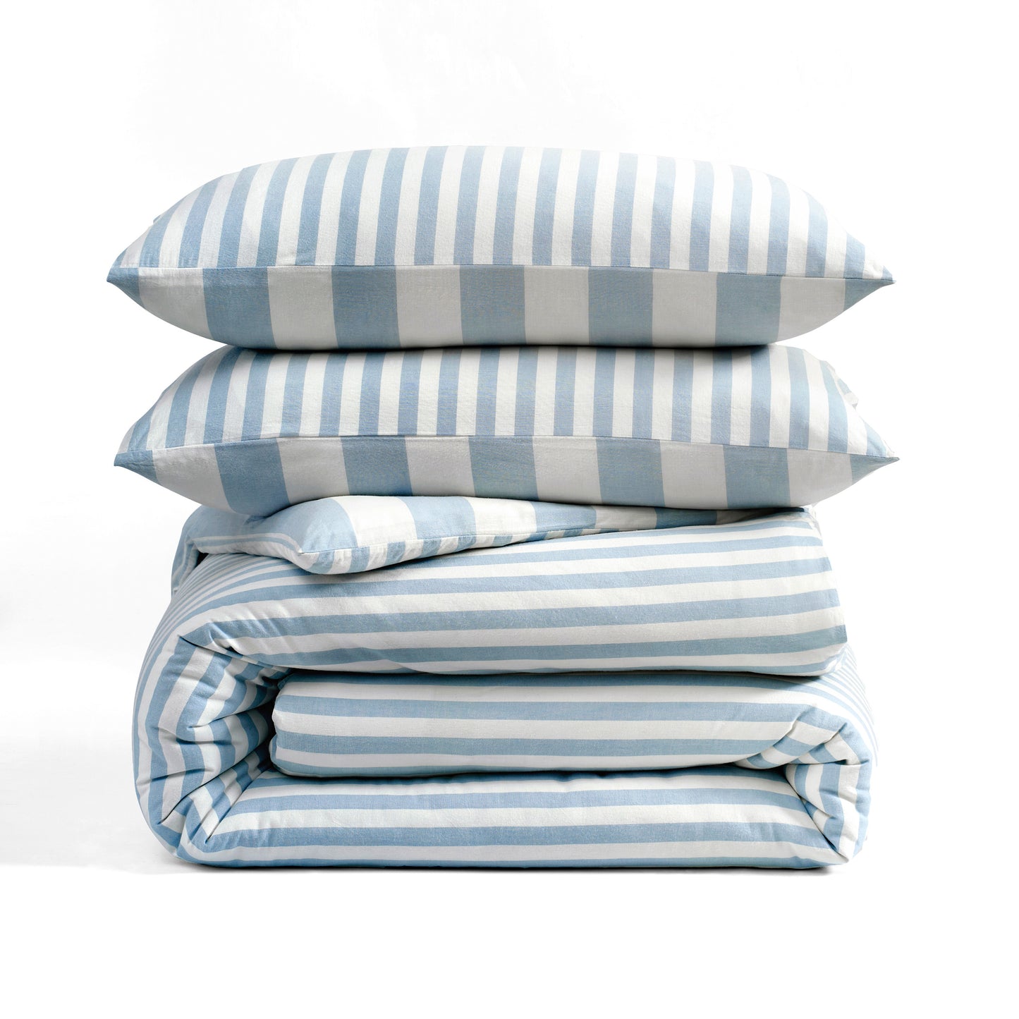 DKNY Reversible Stripe Vintage Washed Cotton Duvet Set