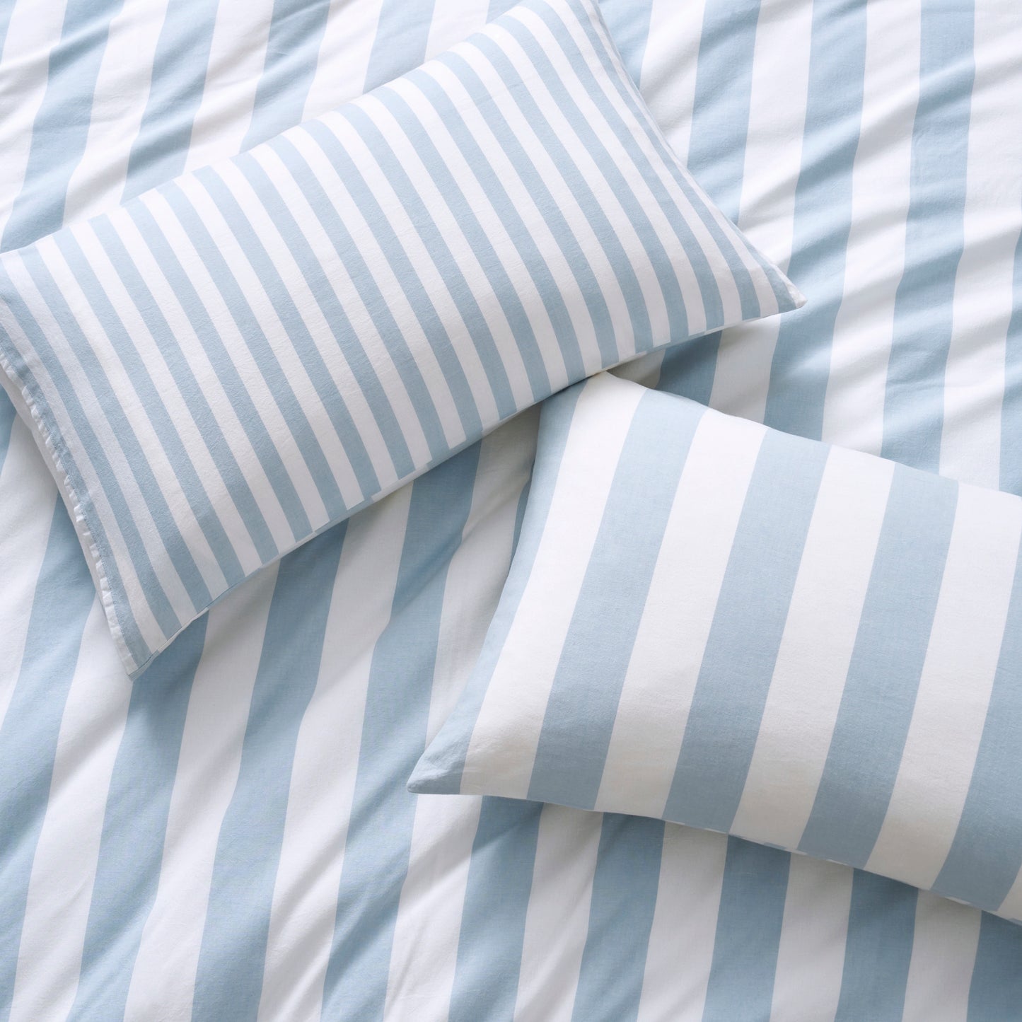 DKNY Reversible Stripe Vintage Washed Cotton Duvet Set