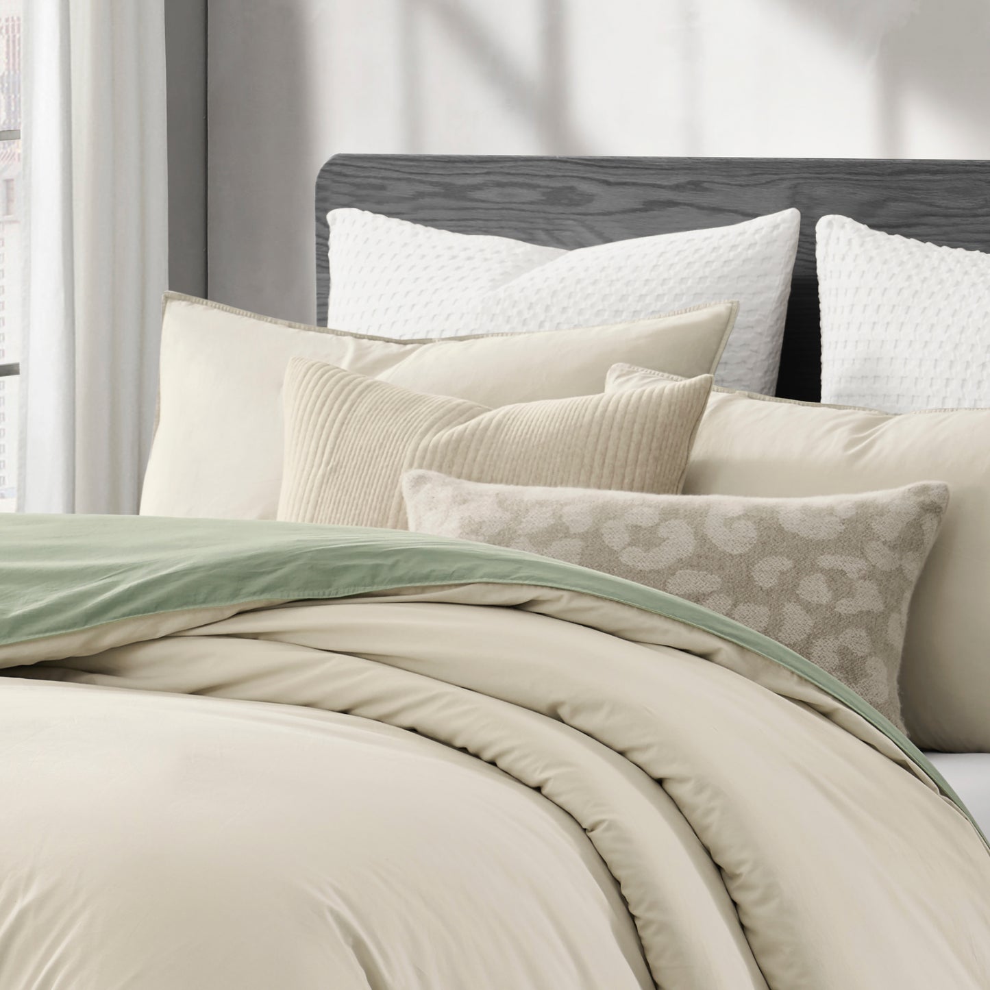DKNY PURE Ribbed Jersey Decorative Pillow