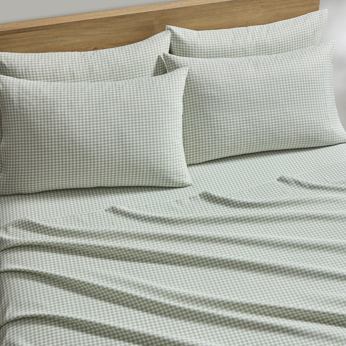DKNY Heather-Hue Gingham 6-piece Sheet Set