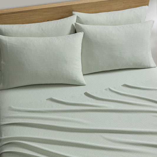 DKNY Heather-Hue Windowpane 6-Piece Sheet Set
