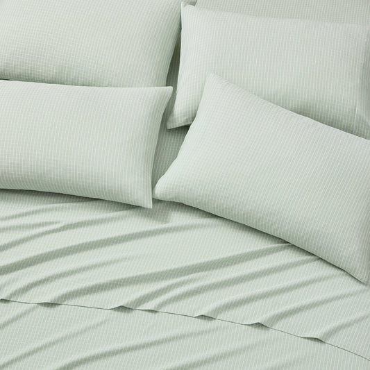 DKNY Heather-Hue Windowpane 6-Piece Sheet Set
