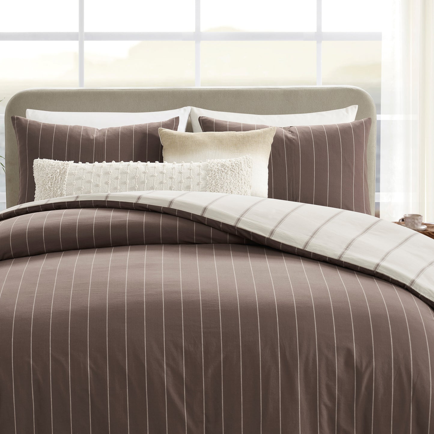 DKNY PURE Hudson Stripe Reversible Comforter Set