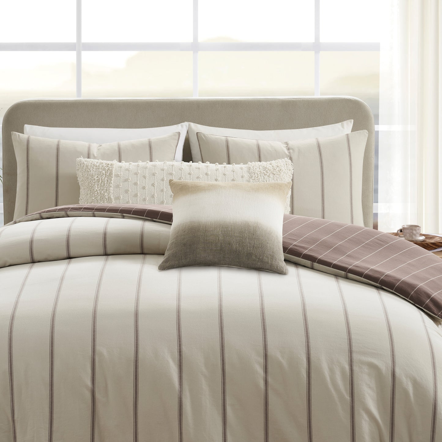 DKNY PURE Hudson Stripe Reversible Duvet Set