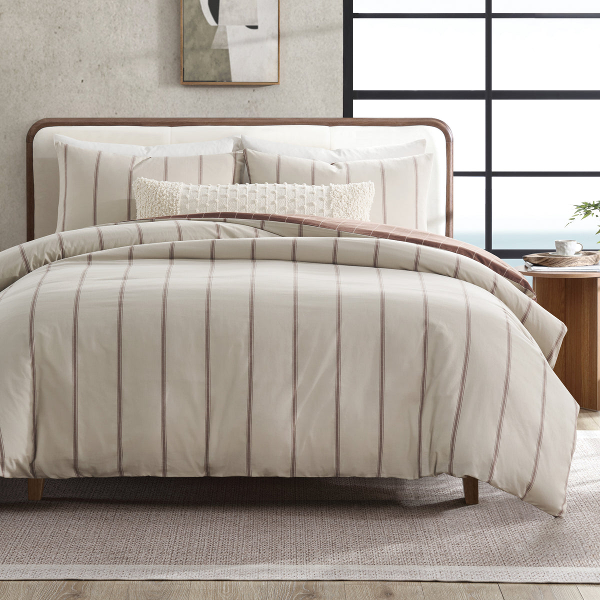 DKNY PURE Hudson Stripe Reversible Duvet Set