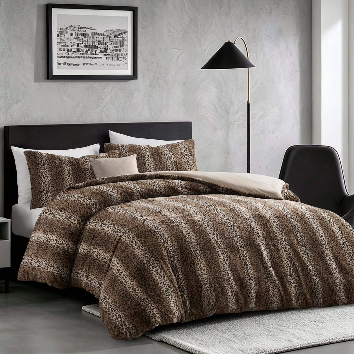 DKNY Simone Faux Fur 3-Piece Comforter Set