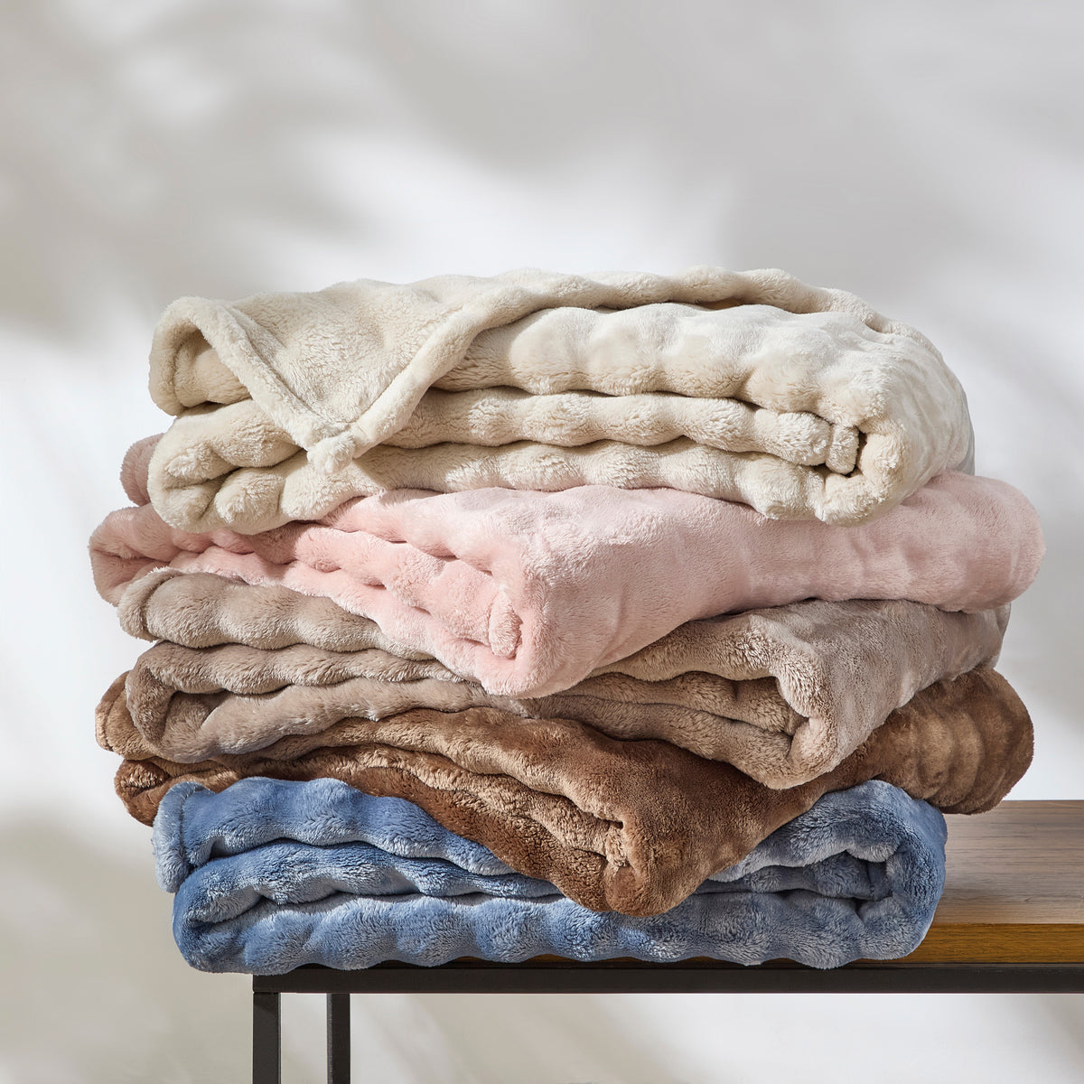 DKNY Solid Bubble Plush Throw