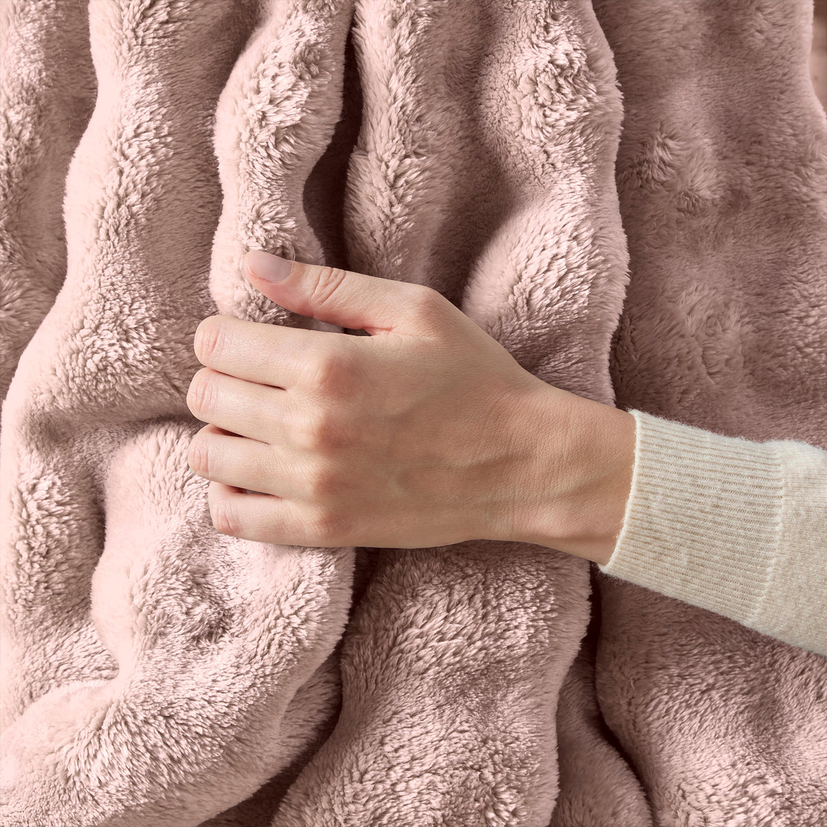 DKNY Solid Bubble Plush Throw