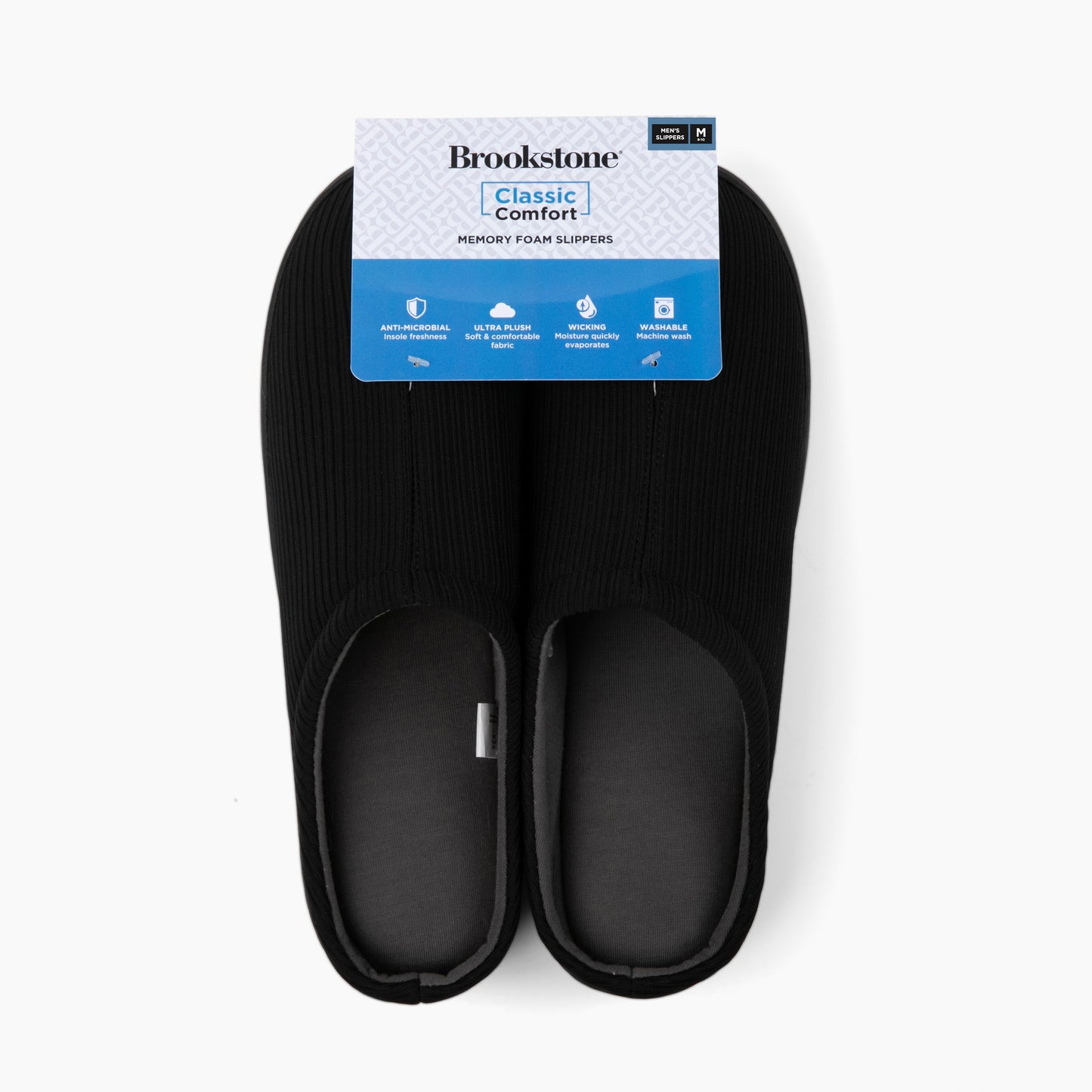 Brookstone Classic Comfort Memory Foam Men's Slippers