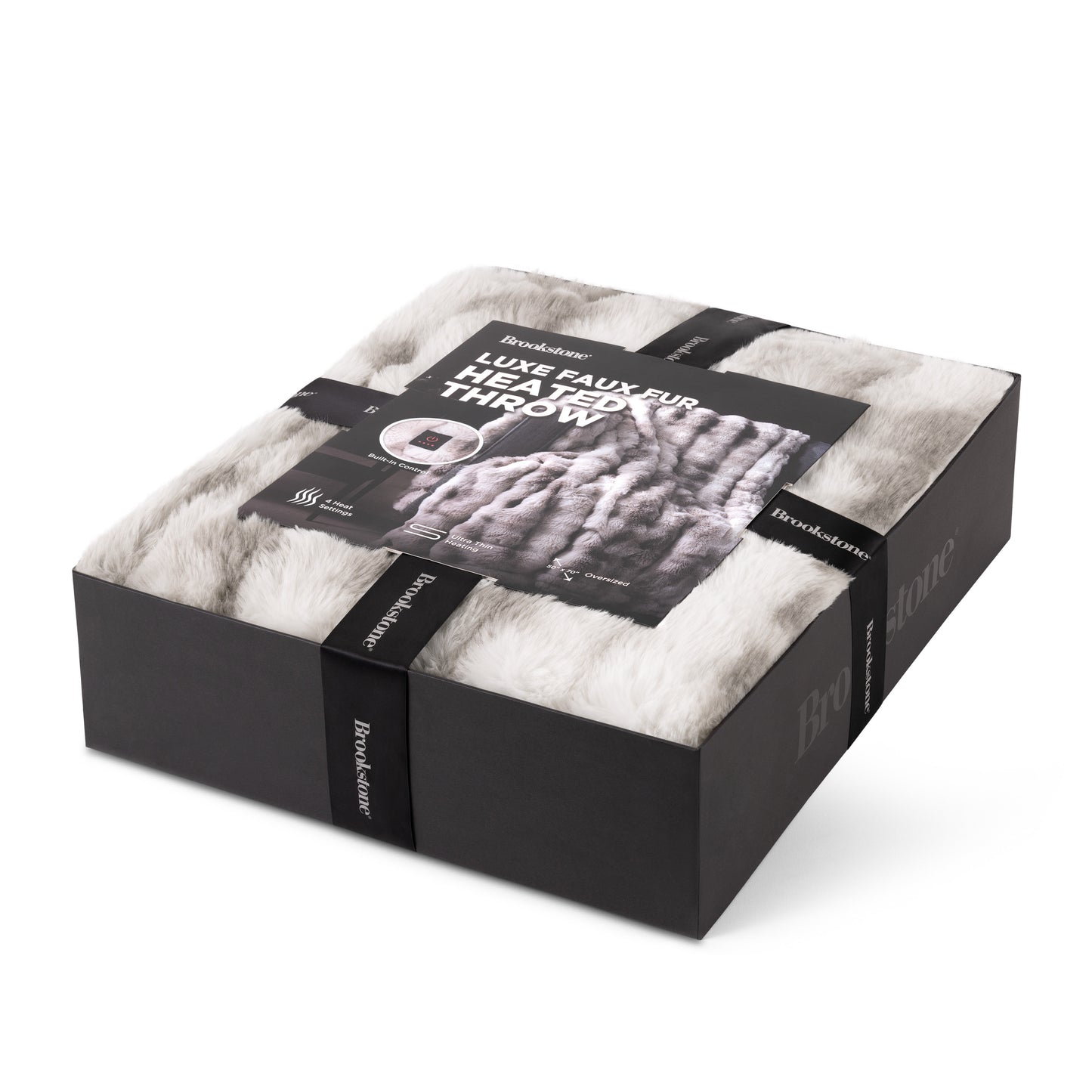 Brookstone Luxe Faux Fur Heated Throw