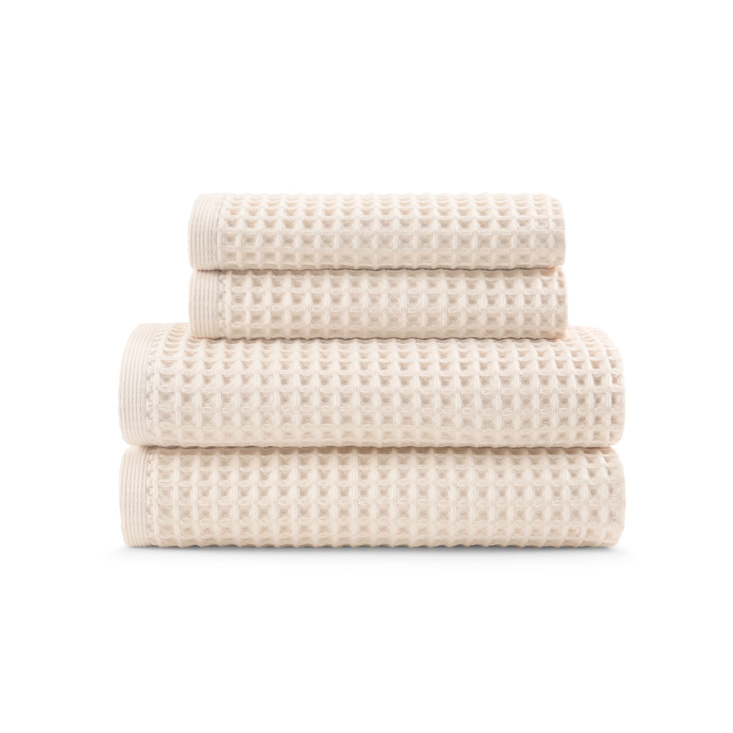 DKNY PURE Yarn Dyed Waffle Unbleached Cotton Bath & Hand Towel Set