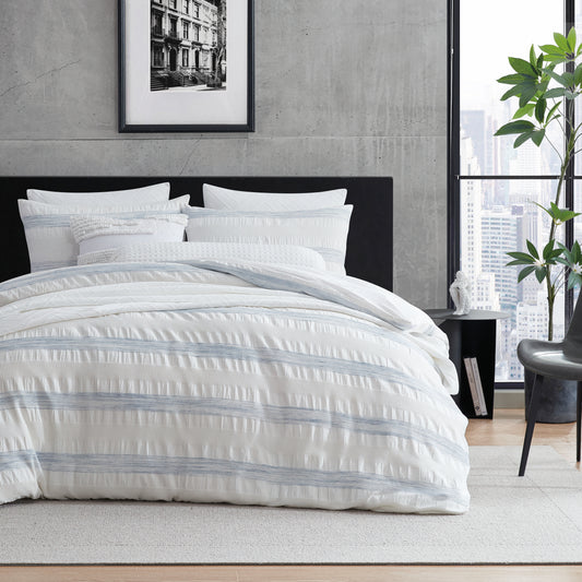 DKNY Waffle Stripe Jacquard Comforter Set