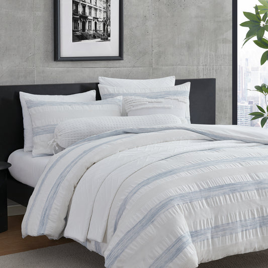 DKNY Waffle Stripe Jacquard Comforter Set