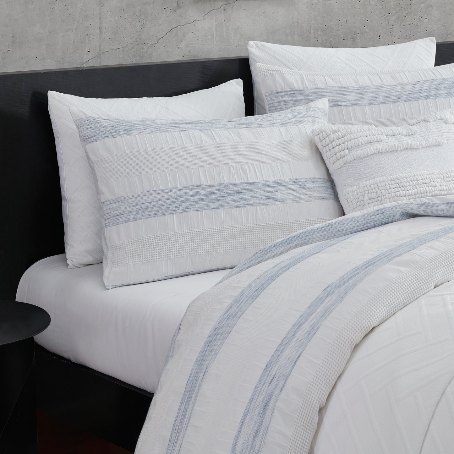 DKNY Waffle Stripe Jacquard Duvet Set