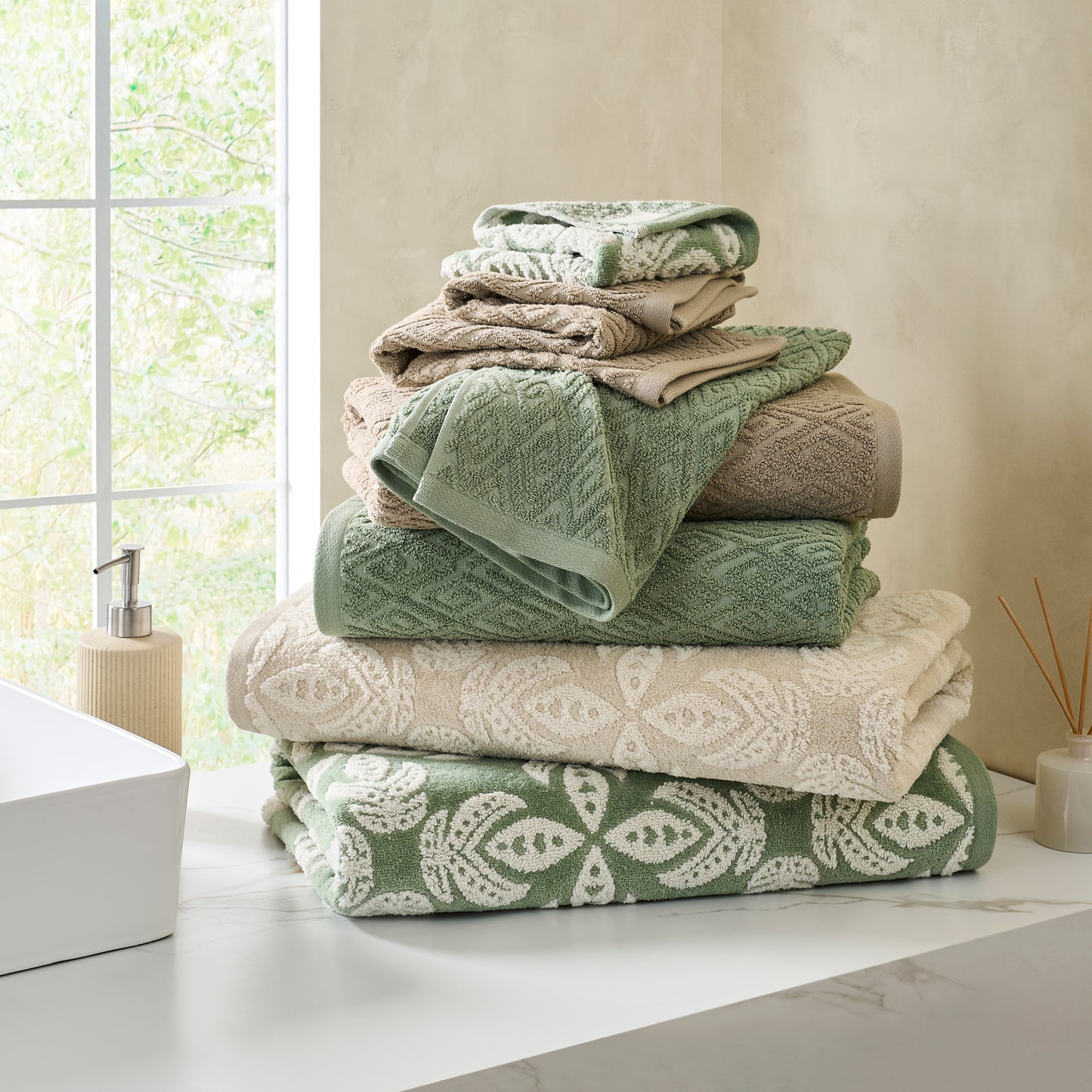 John Robshaw Maze Solid Texture Towel Collection