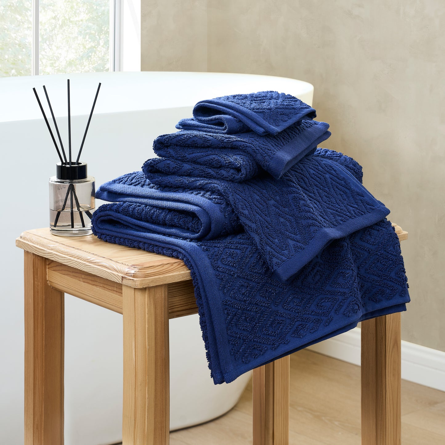 John Robshaw Maze Solid Texture Towel Collection