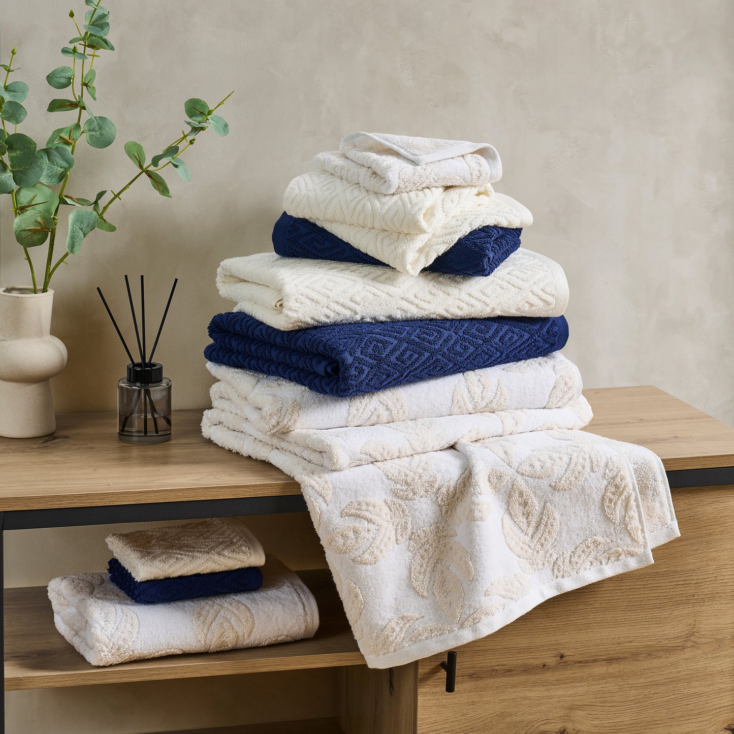 John Robshaw Maze Solid Texture Towel Collection