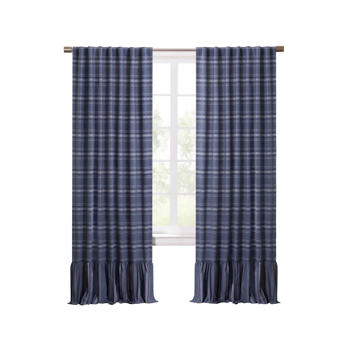 Martha Stewart Ruffle Stripe Curtain Panel Pair
