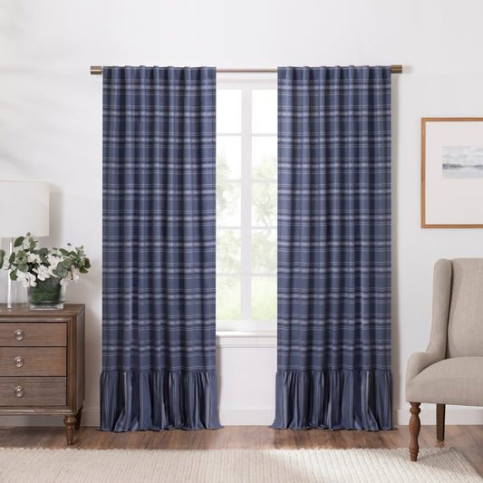 Martha Stewart Ruffle Stripe Curtain Panel Pair