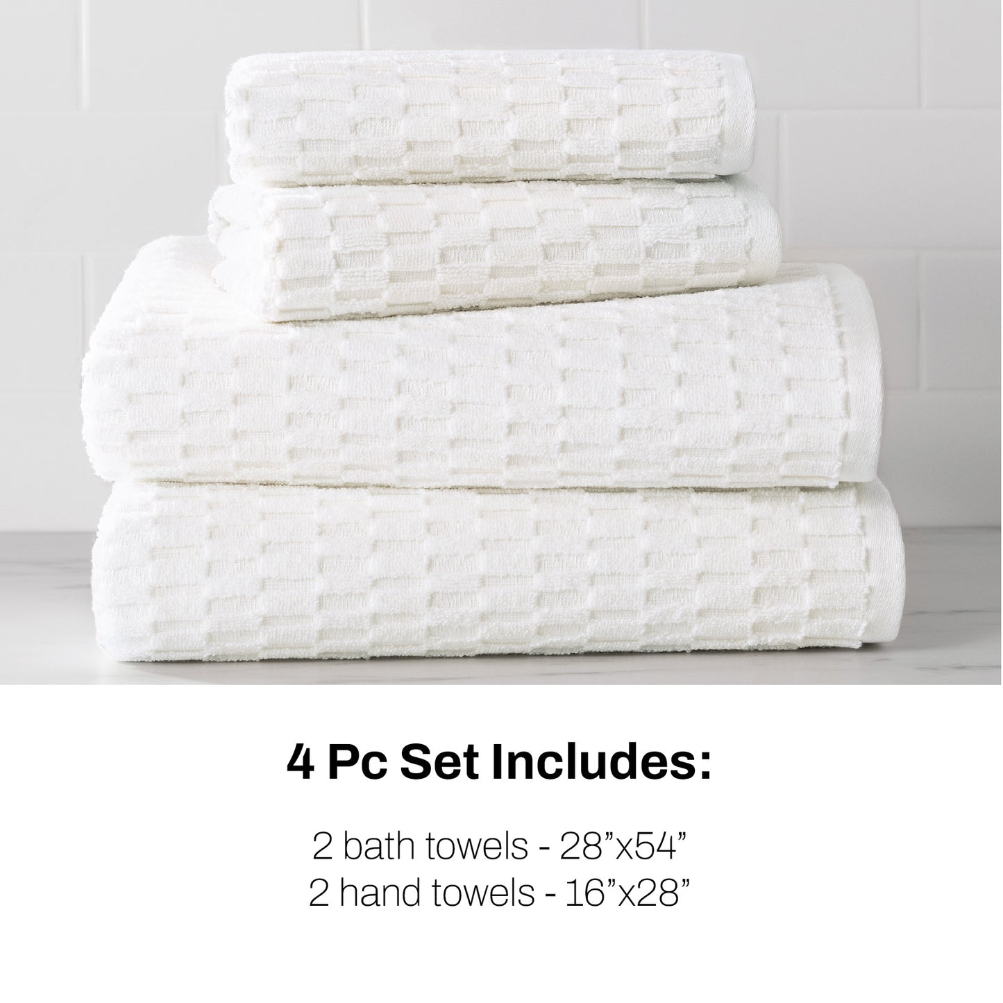 DKNY Metro Tile Quick Dry Bath and Hand Towel 4-Piece Set