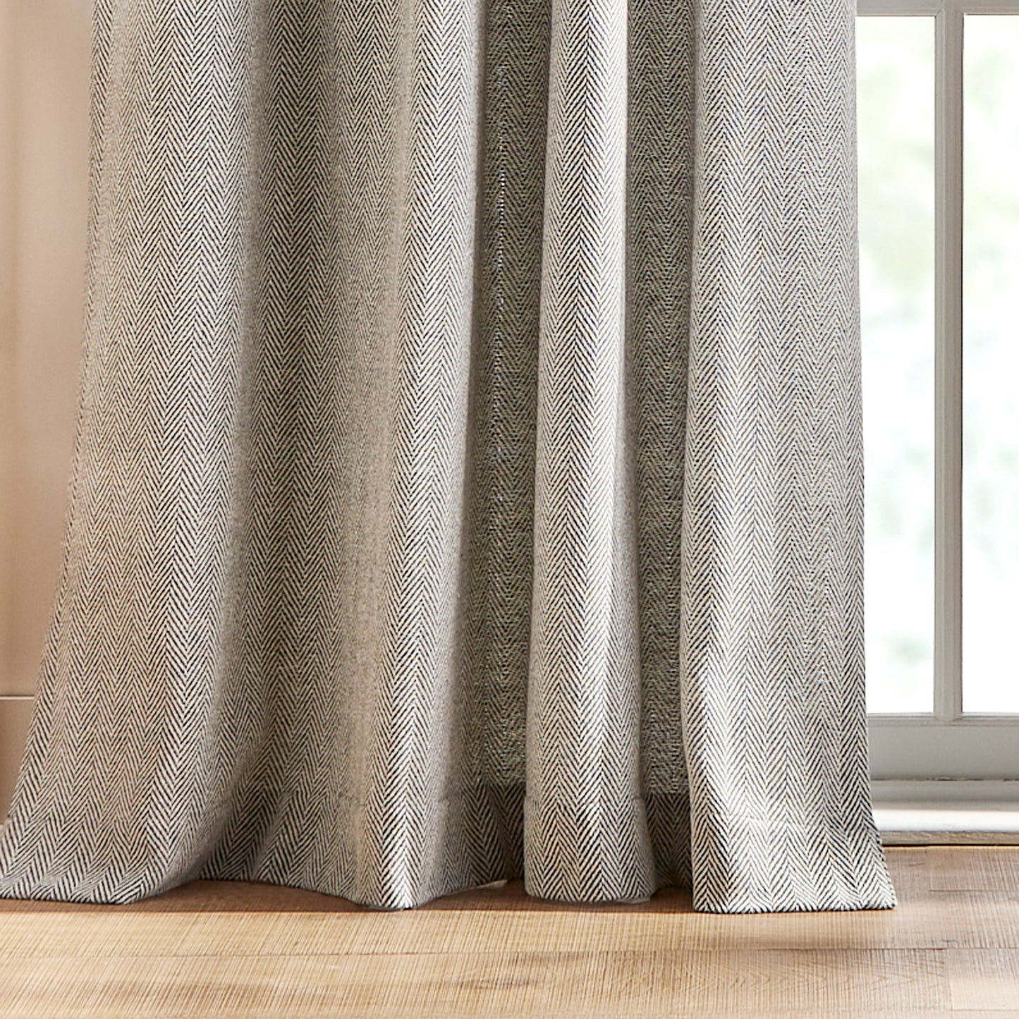 Peri Home Herringbone Backtab Curtain, Set of 2 Panels