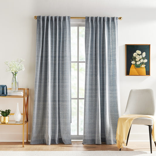 Peri Home Herringbone Backtab Curtain, Set of 2 Panels
