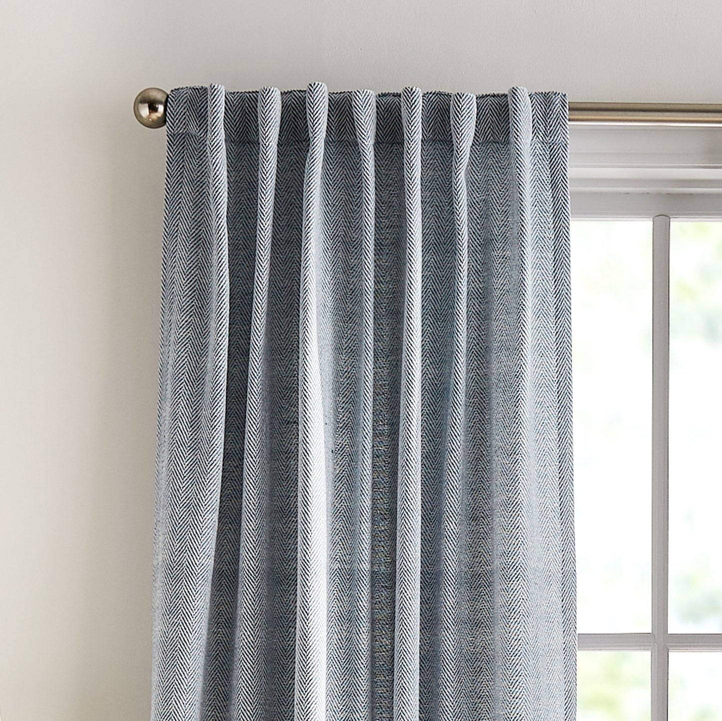 Peri Home Herringbone Backtab Curtain, Set of 2 Panels