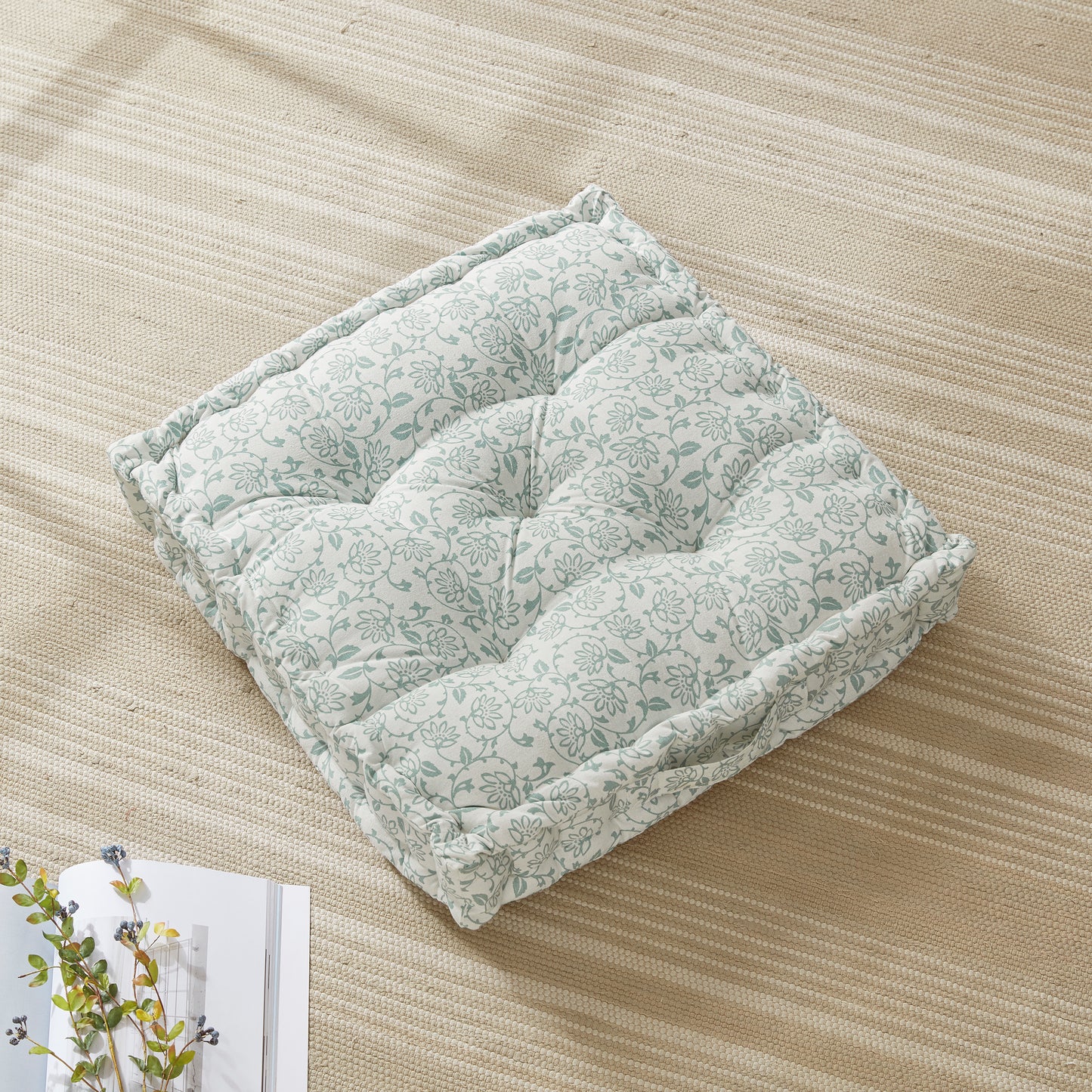 Peri Home Vine Floral Floor Cushion Decorative Pillow