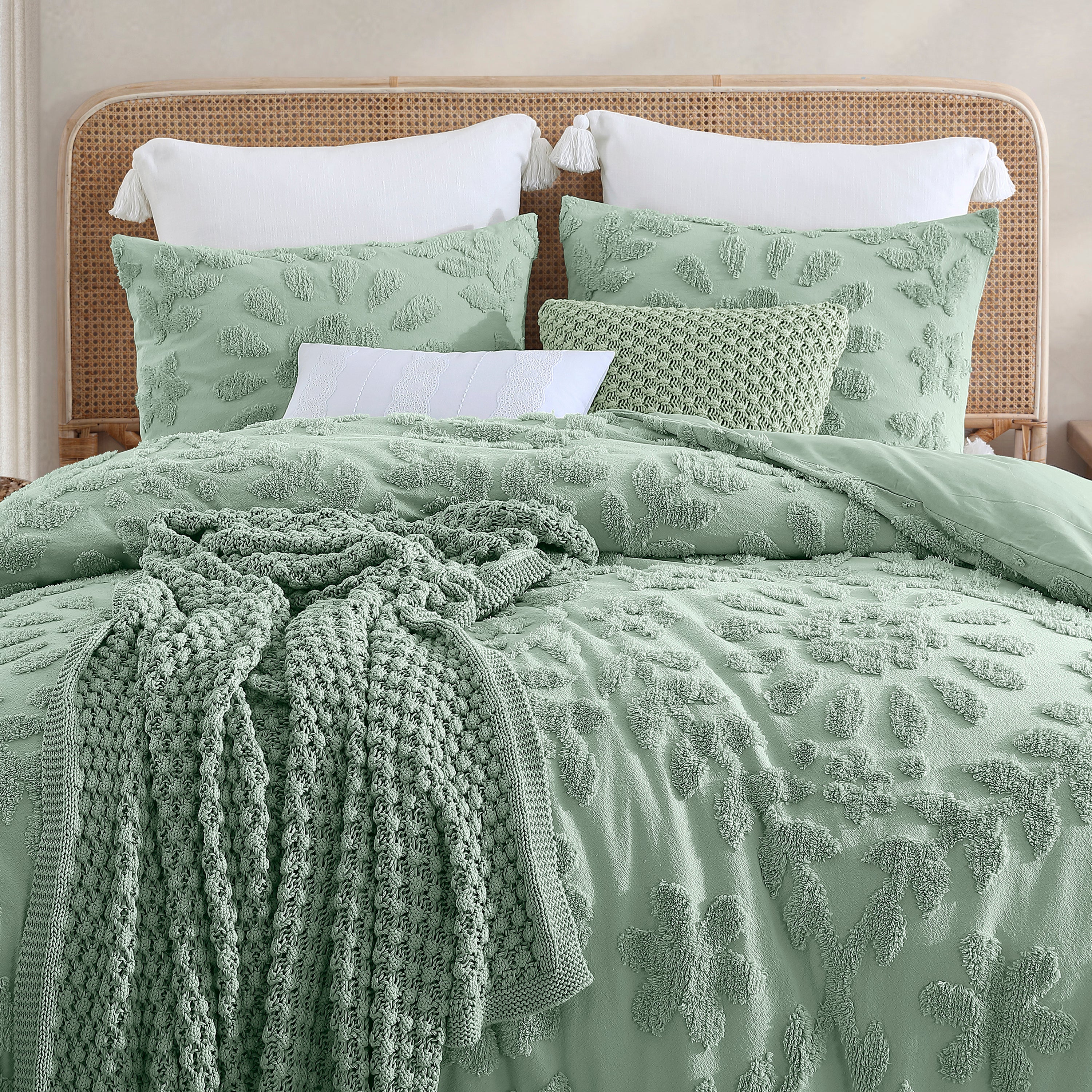 Peri home White chenille lattice duvet cover King Cotton 2024