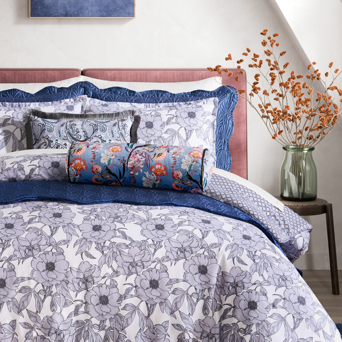 Ted Baker Tropical Birds Printed Bolster Pillow