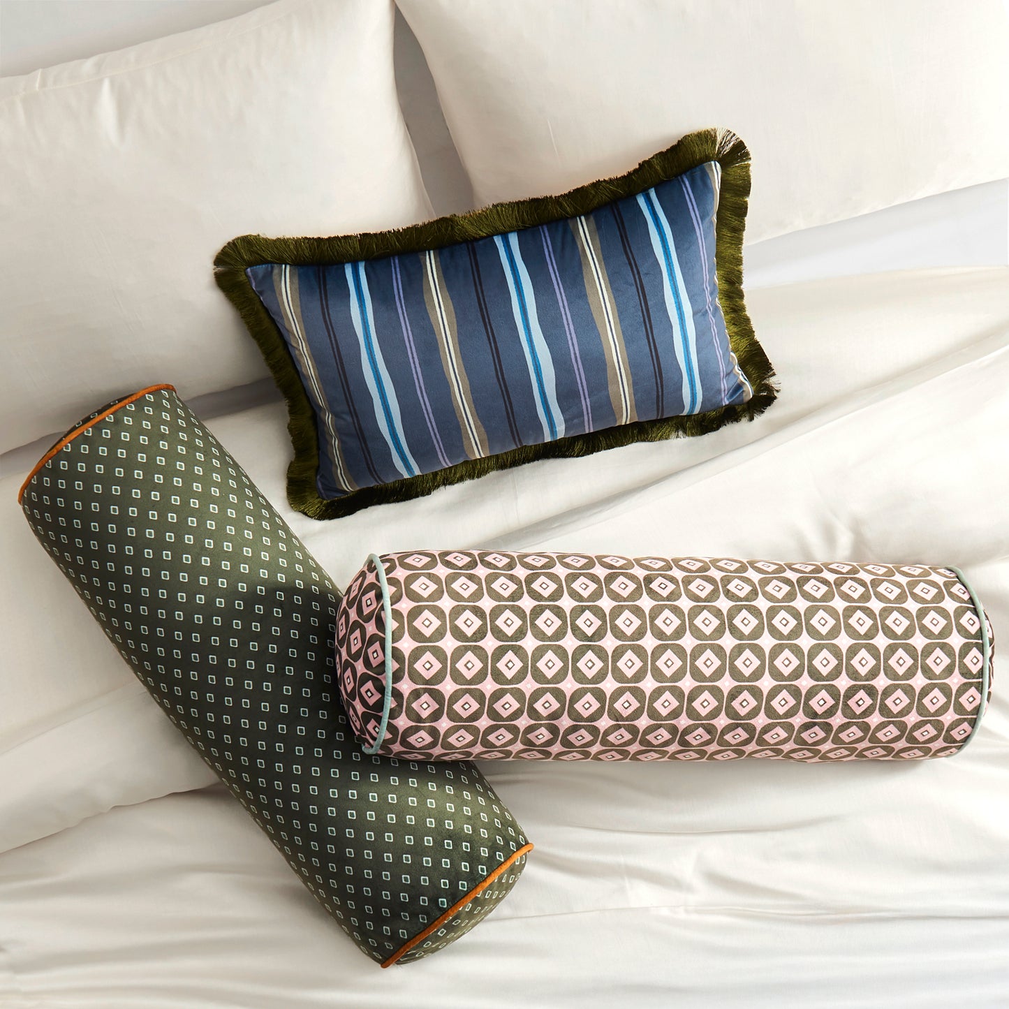 Ted Baker Diamond Printed Bolster Pillow