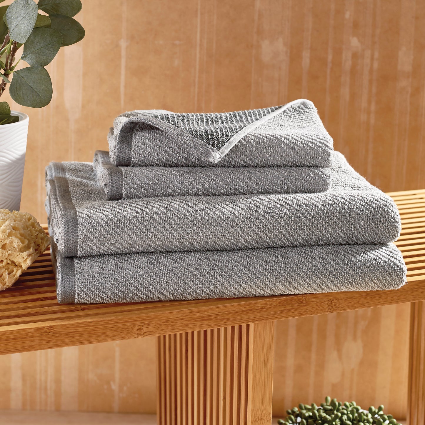 Wellbe Refresh Charcoal 4-Piece Towel Set