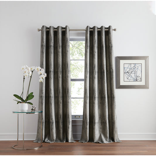 DKNY Basalt Jacquard Grommet Curtain Panel Pair