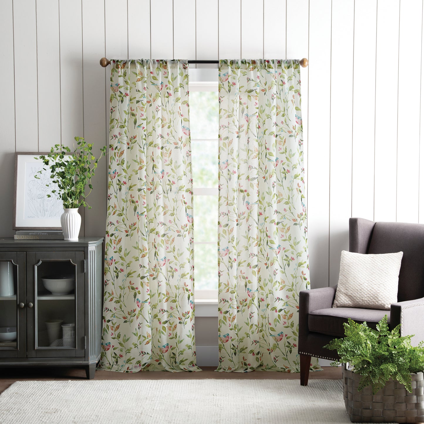 Martha Stewart Kensington Garden Print Curtain Panel Pair