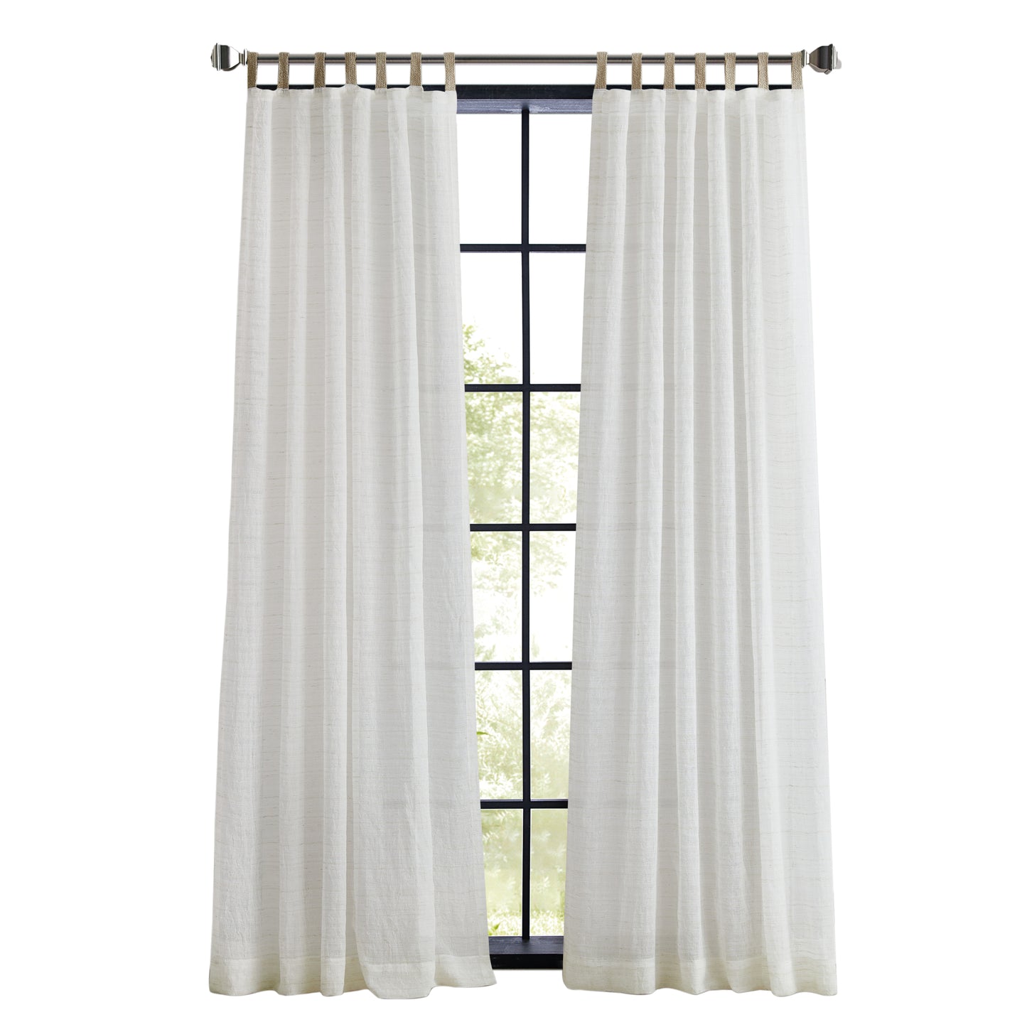 DKNY Antigua Jute Curtain Panel Pair