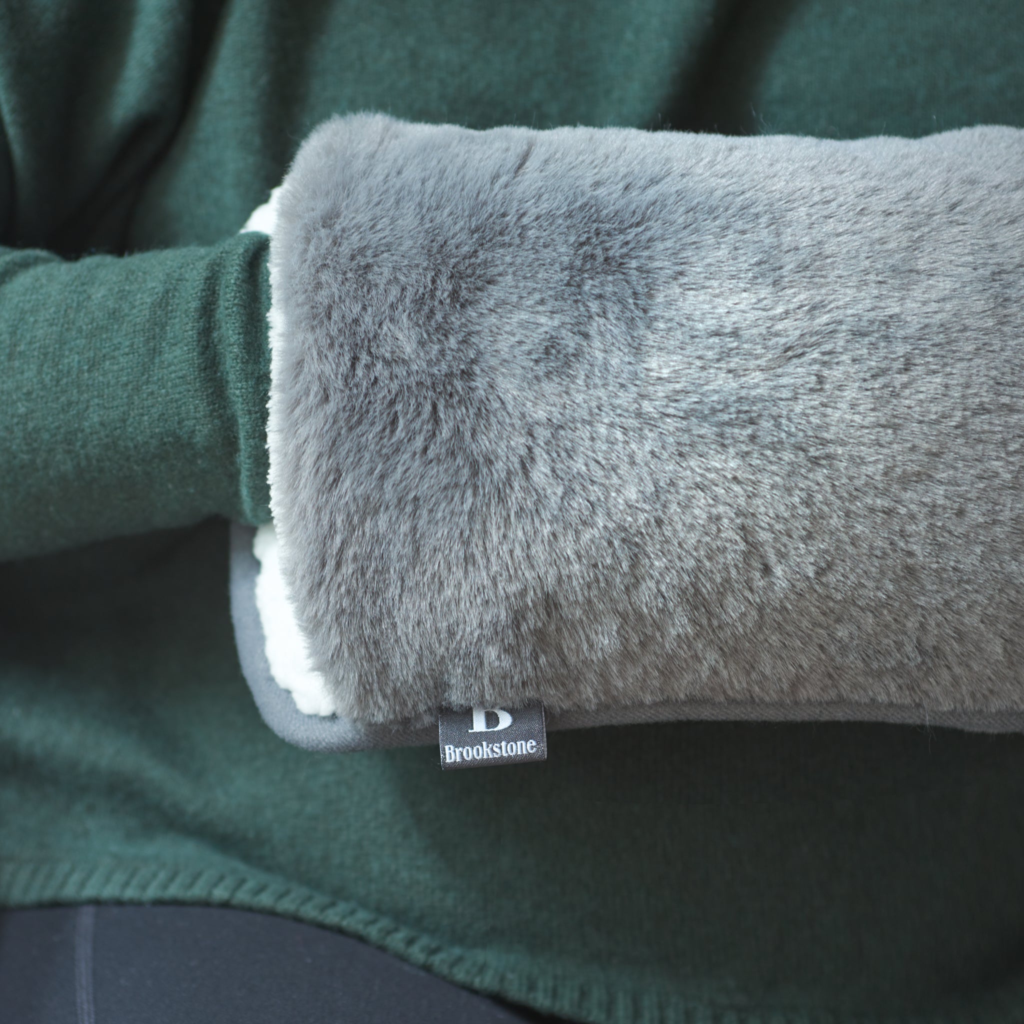 Brookstone Faux Fur Hand Warmer decoratd