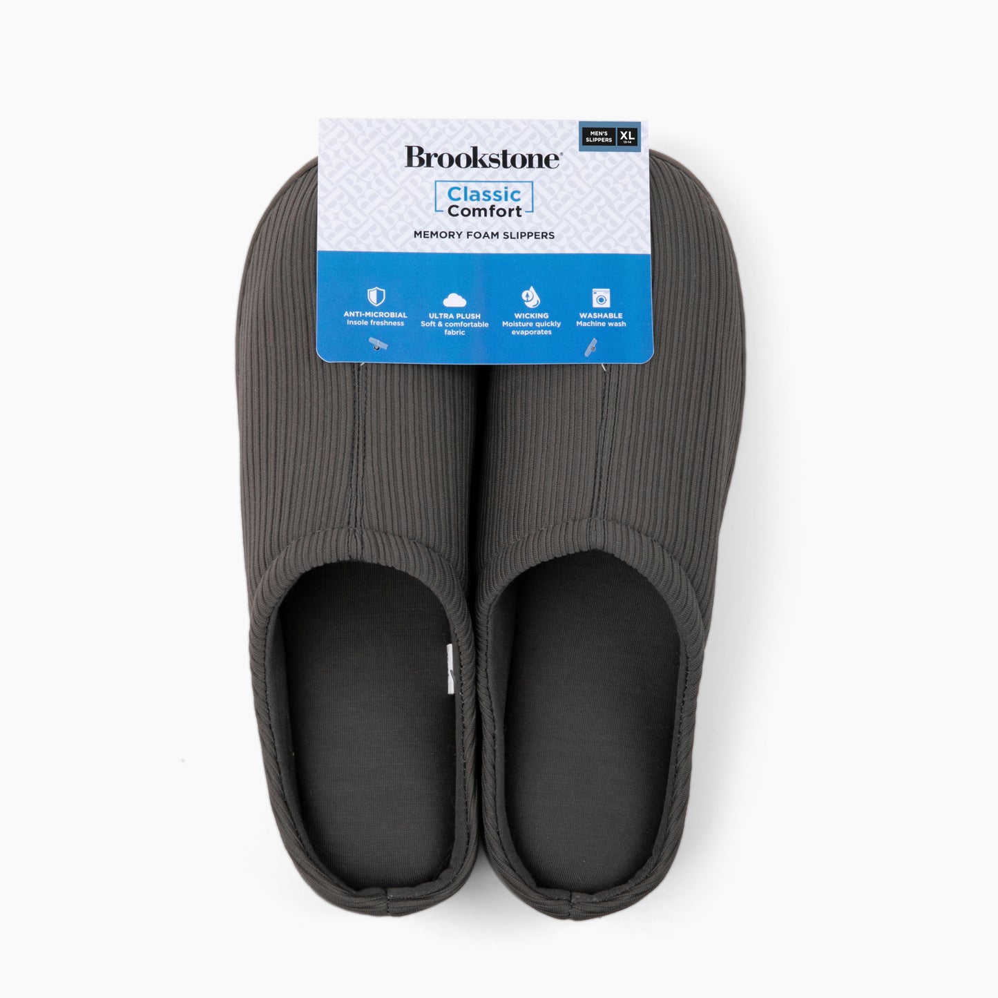 Brookstone Classic Comfort Memory Foam Slippers