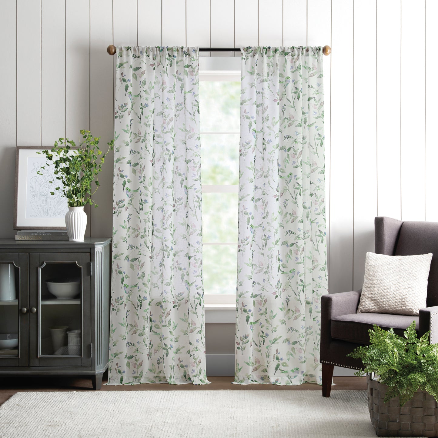 Martha Stewart Kensington Garden Print Curtain Panel Pair