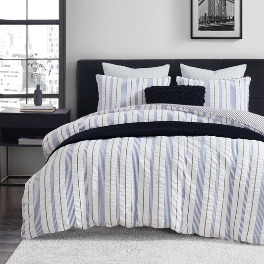 DKNY Seersucker Stripe Comforter Collection Set