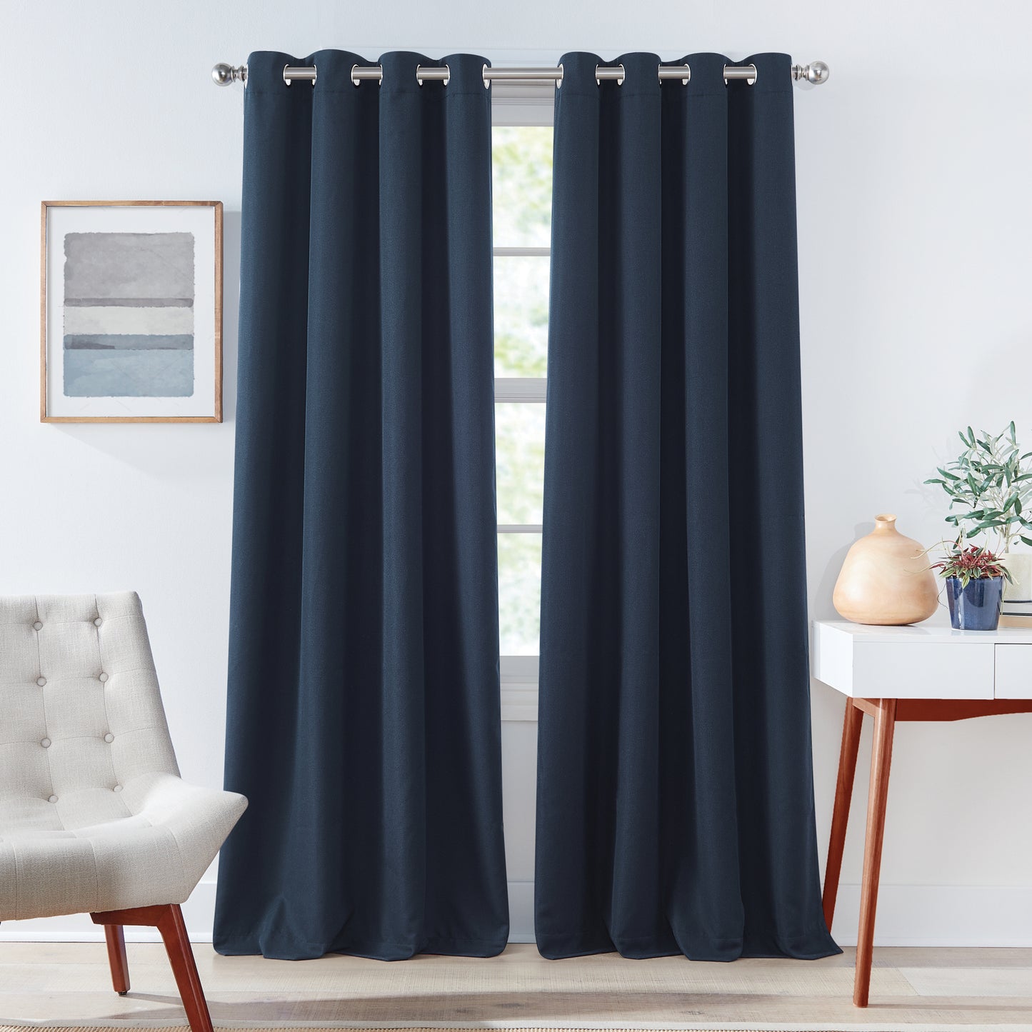 Tommy Hilfiger Kingston Grommet Lined, Set of 2 Curtain Panels