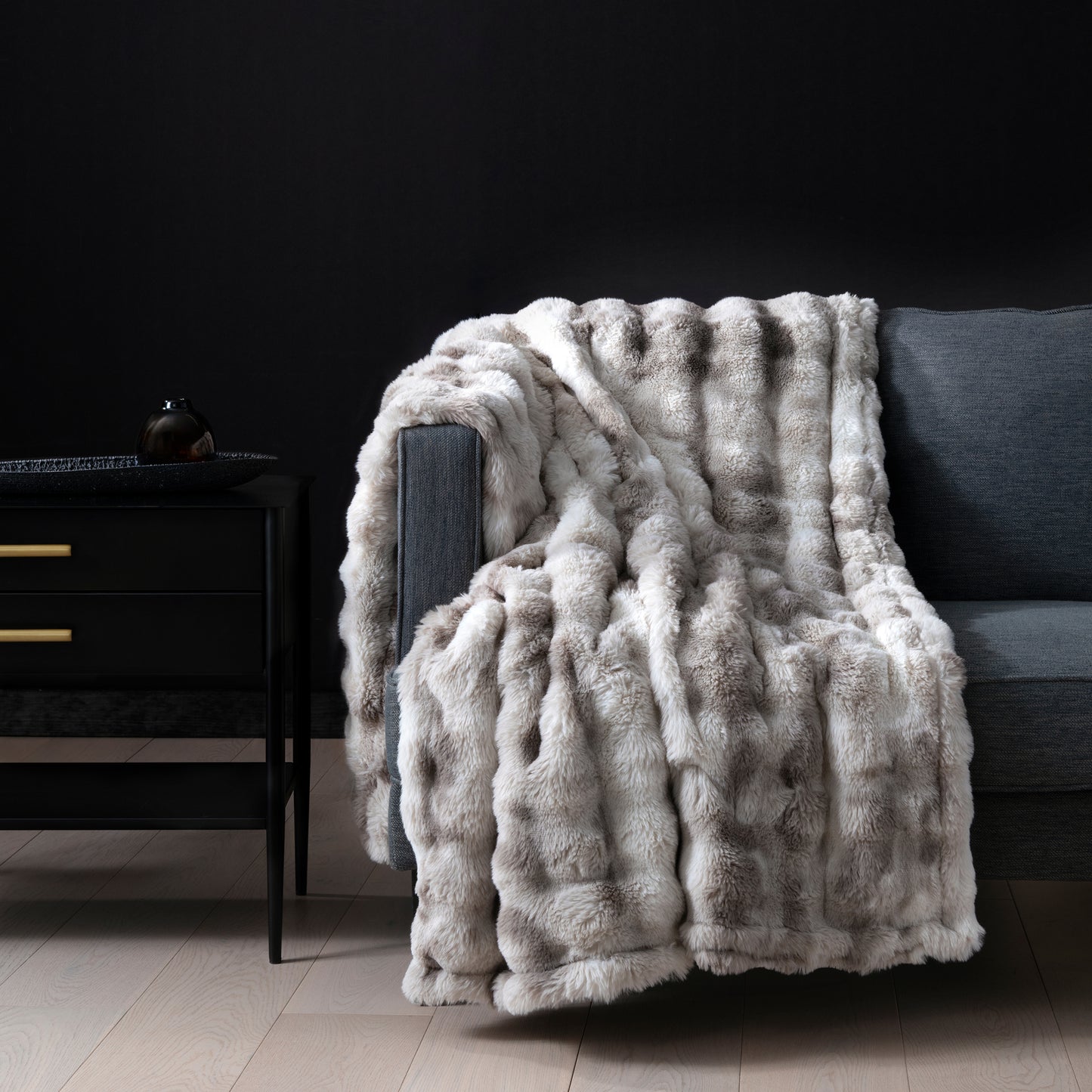 Brookstone Luxe Faux Fur Heated Throw