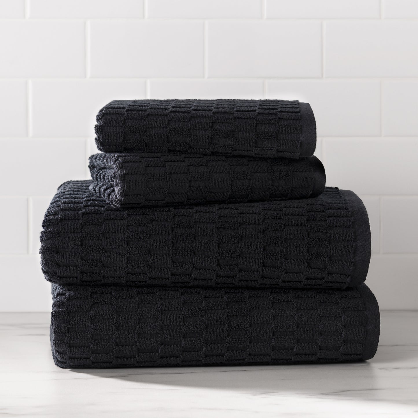 DKNY Metro Tile Quick Dry Bath and Hand Towel 4-Piece Set