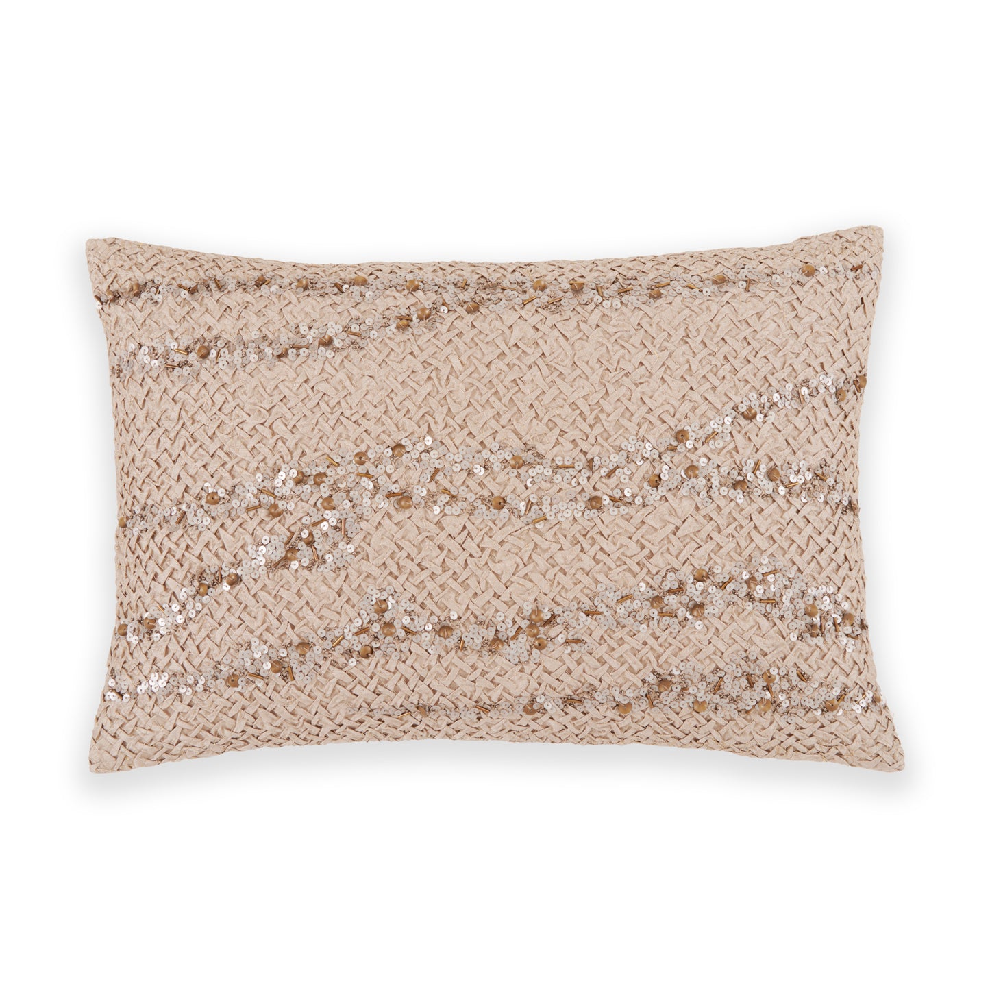 Donna Karan Home Hand Smocked Sequins Decorative Pillow