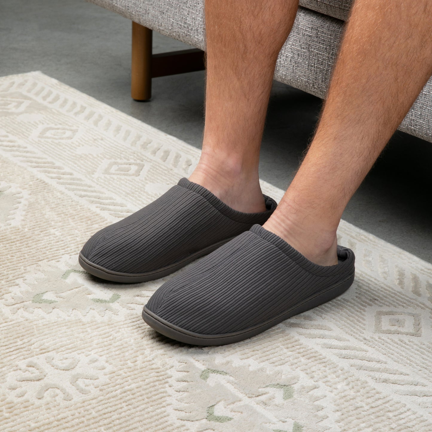 Brookstone Classic Comfort Memory Foam Slippers